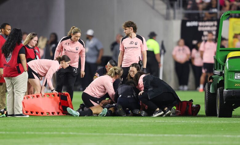 Angel City star Savy King suffers ‘medical event’ on field; CPR reportedly given Angel City star Savy King suffers ‘medical event’ on field; CPR reportedly given