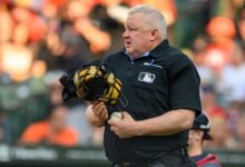 MLB umpire curses himself out after missing call
