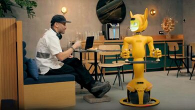 Robot with animated face designed to make customer service better