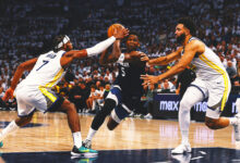 Timberwolves capitalize on Steph Curry’s absence to tie second-round series
