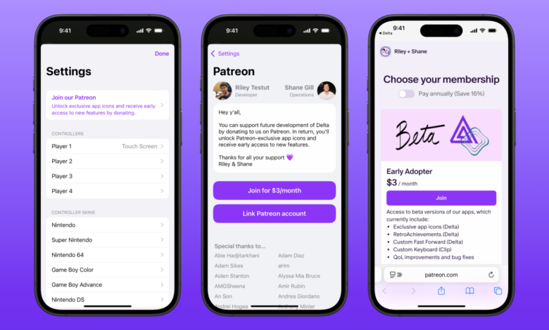 Delta debuts its Patreon-supported iOS app update after US App Store policy change Delta debuts its Patreon-supported iOS app update after US App Store policy change